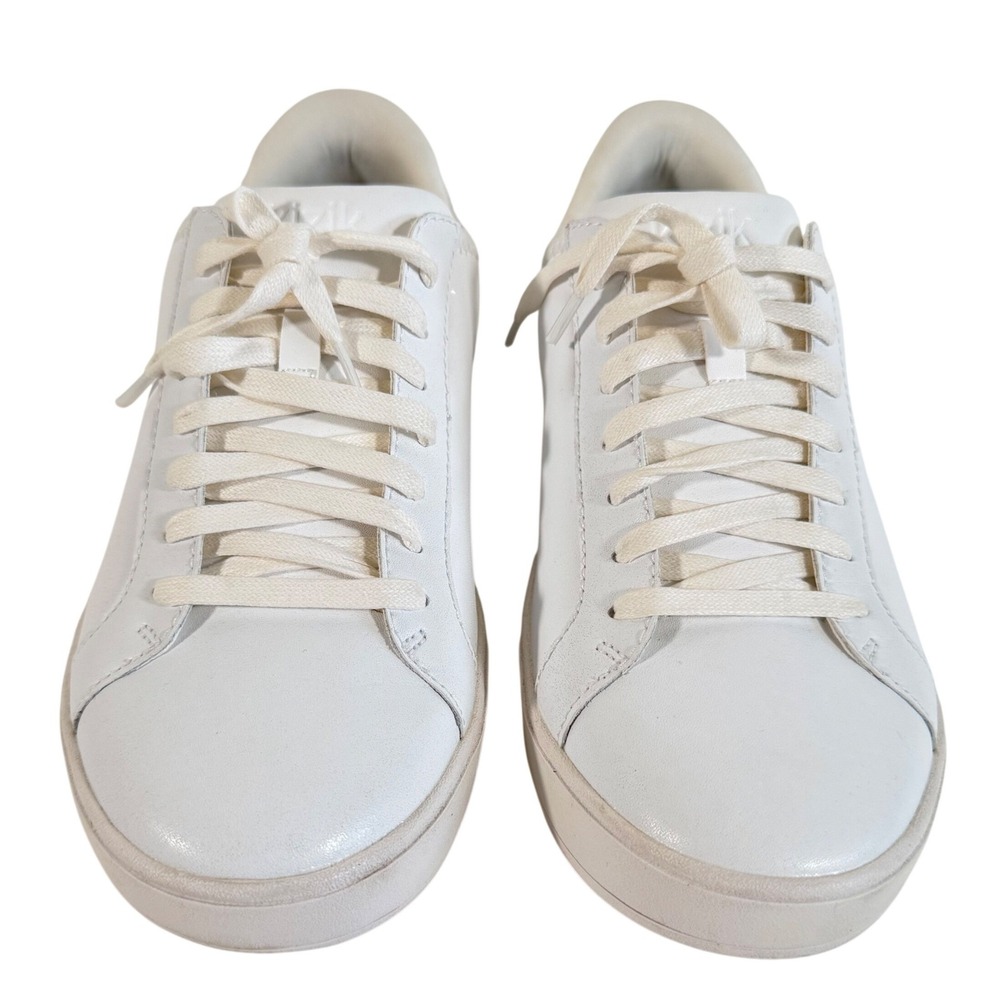 Kizik Vegas White Leather Hands-Free Sneakers Men's 7.5 Wide Women's 9 Wide D4FC